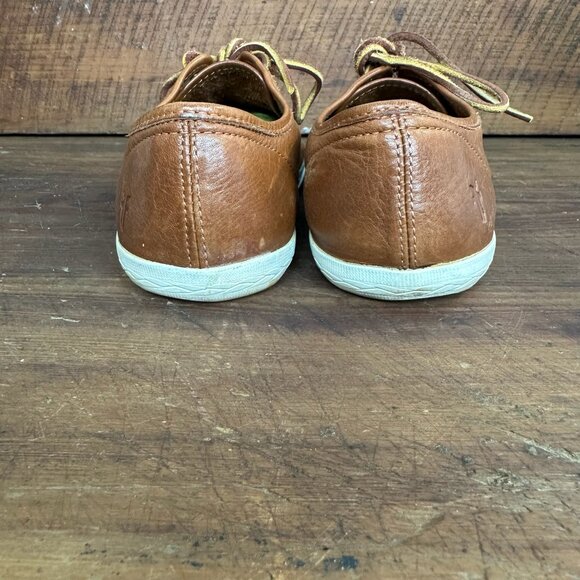 Frye Mindy Brown Leather Low Top Sneakers - Picture 5 of 11